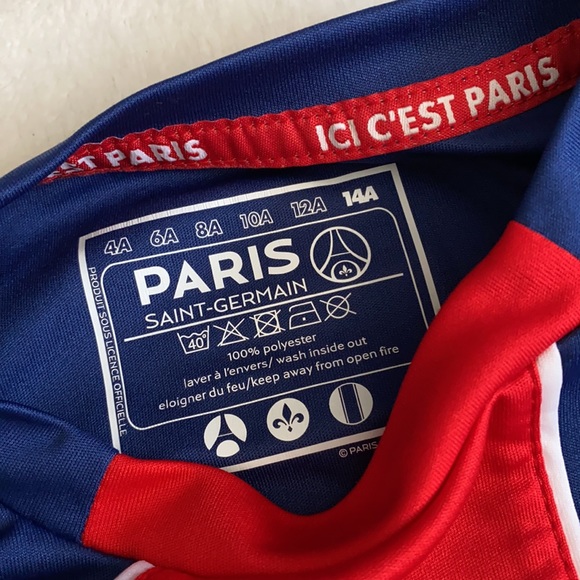 {PSG} Paris Saint-Germain FC Soccer Team Fan Jersey Style Pullover Blue/Red 14A - Picture 9 of 16